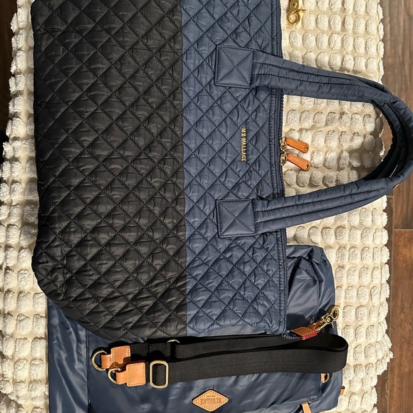 MZ Wallace Large Sutton in color block navy and black - Picture 1 of 4